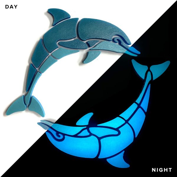 Glow in the Dark Happy Circle Dolphins Pool Mosaic