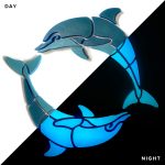 Glow in the Dark Happy Circle Dolphins Pool Mosaic