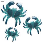 Glow in the Dark Crab Family Pool Mosaic
