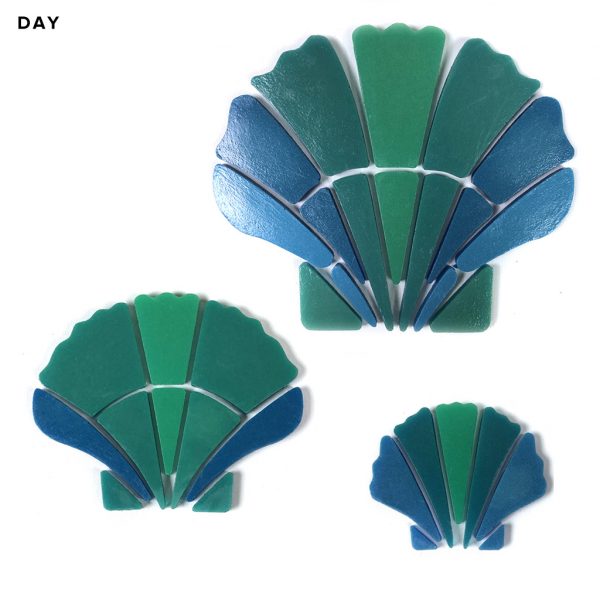 Glow in the Dark Scallop Shell Family Pool Mosaic