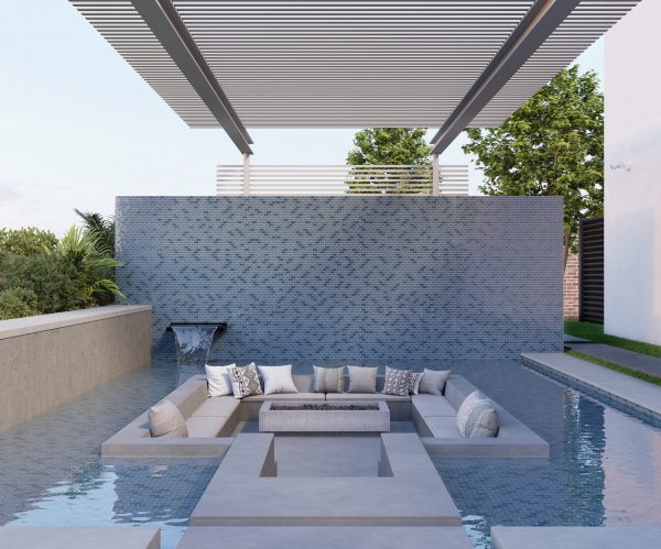 Morning Sky Mixed 1-1/2″ x 3″ (Reflections Series) Glass Pool Tile