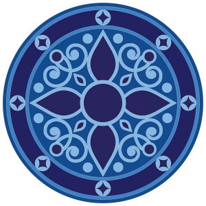 Blue Medallion Pool Mosaic