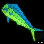 Glow in the Dark Bull Mahi Pool Mosaic