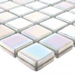 White Iridescent 1″ x 1″ (Artistic Series) Glass Pool Tile