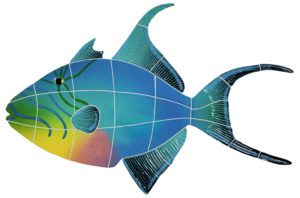 Queen Triggerfish Pool Mosaic