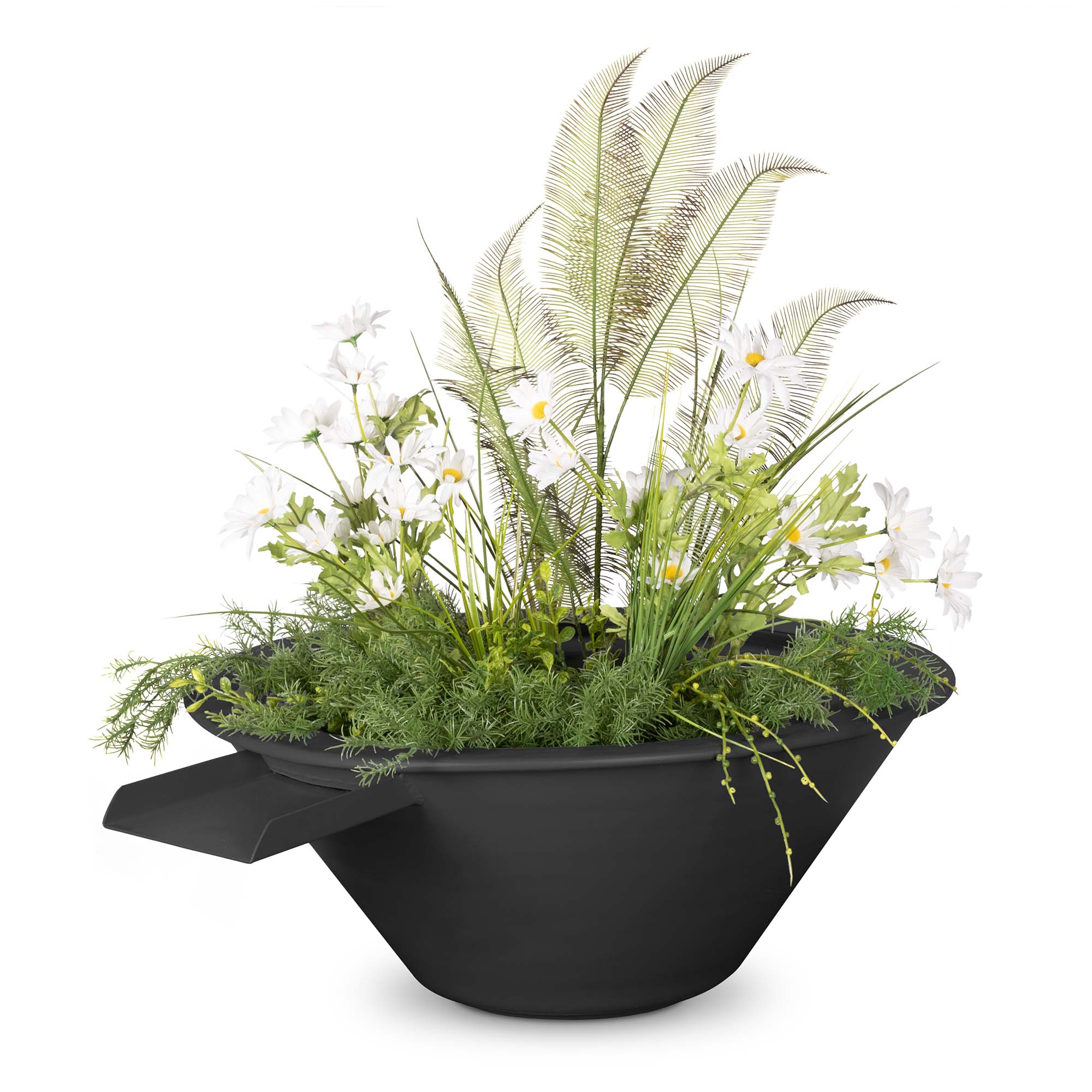Cazo Powder Coated Planter & Water Bowl - black