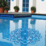 Lotus Blossom Mandala Pool Mosaic