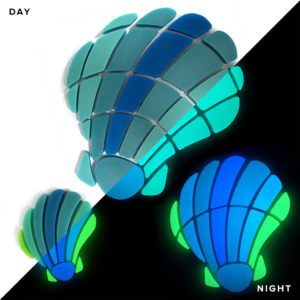 Photo of glow in the dark Scallop shell mosaics