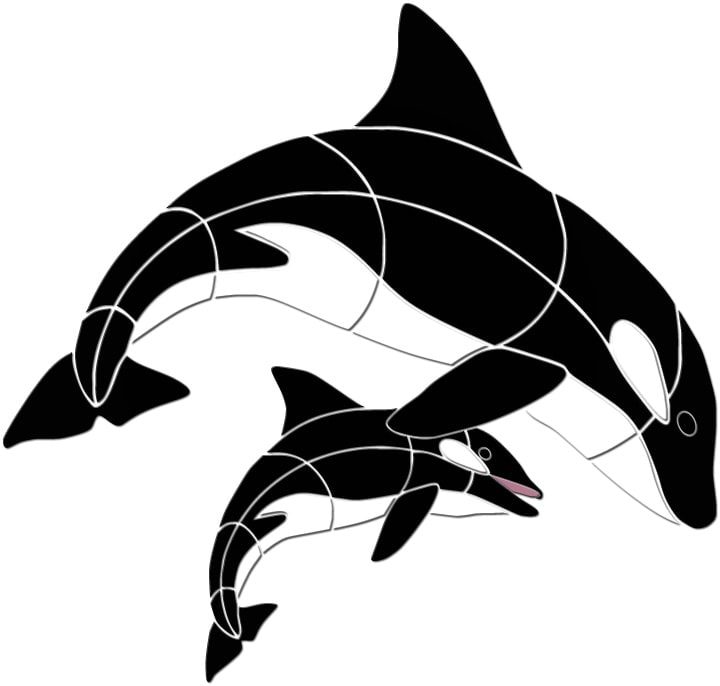 Ocean Giants: Mesmerizing Orca and Whale Mosaics for Your Poolside Paradise