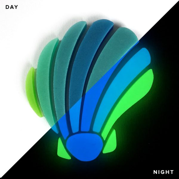 Glow in the Dark Curved Scallop Shell Pool Mosaic