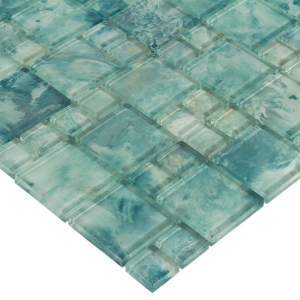 Island Turquoise Mixed (Splash Series) Glass Pool Tile