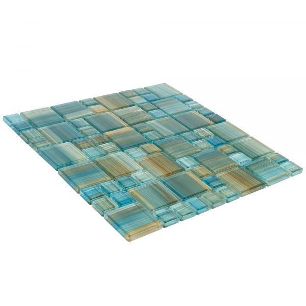 Neptune Blocks Emerald Mixed (Splash Series) Glass Pool Tile