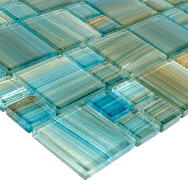 Neptune Blocks Emerald Mixed (Splash Series) Glass Pool Tile