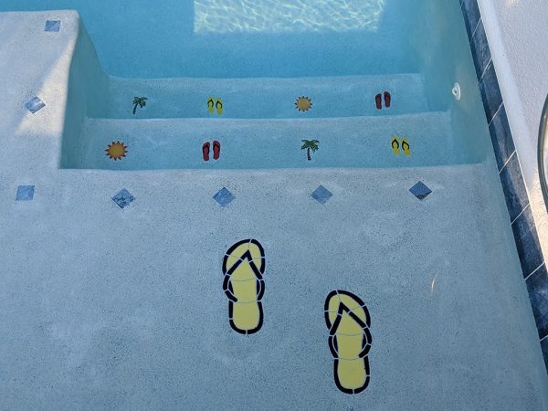 Tropical Step Markers Pool Mosaic
