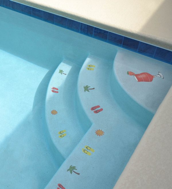 Tropical Step Markers Pool Mosaic