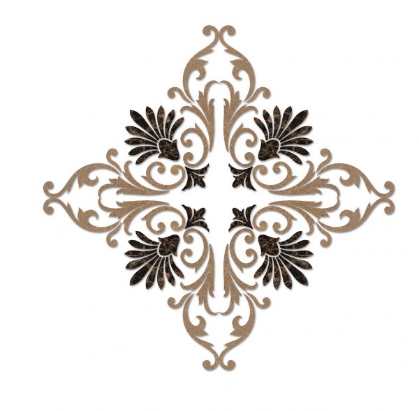 Baroque Corner Scroll Pool Mosaic