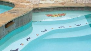 Triple Hibiscus Flower Pool Mosaic