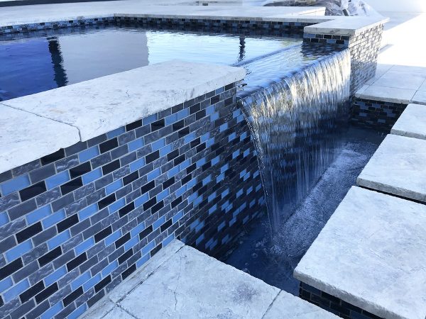 Blue 1″ x 2″ (Titanium Series) Glass Pool Tile