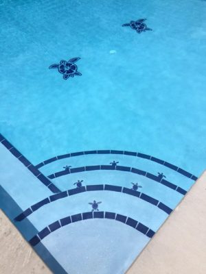 Mini Loggerhead Turtle Pool Mosaic