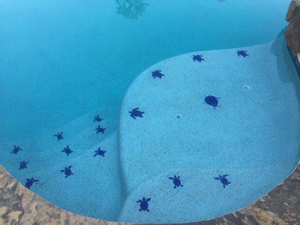 Mini Loggerhead Turtle Pool Mosaic