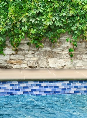 Turquoise Cobalt Blue Blend 1″ x 2″ (Crystal Series) Glass Pool Tile