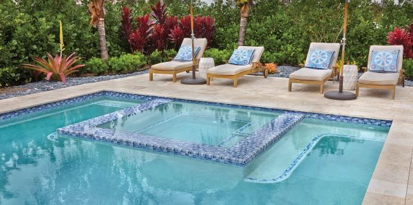Turquoise Cobalt Blue Blend 1″ x 2″ (Crystal Series) Glass Pool Tile