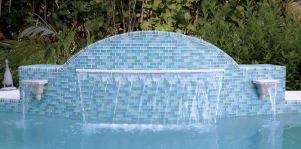 Turquoise Blue Blend 1″ x 2″ (Crystal Series) Glass Pool Tile