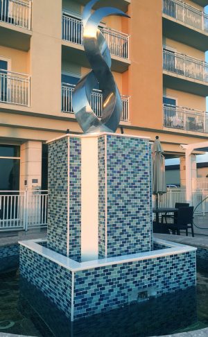 Bright Blue Blend 1″ x 2″ (Crystal Iridescent Series) Glass Pool Tile