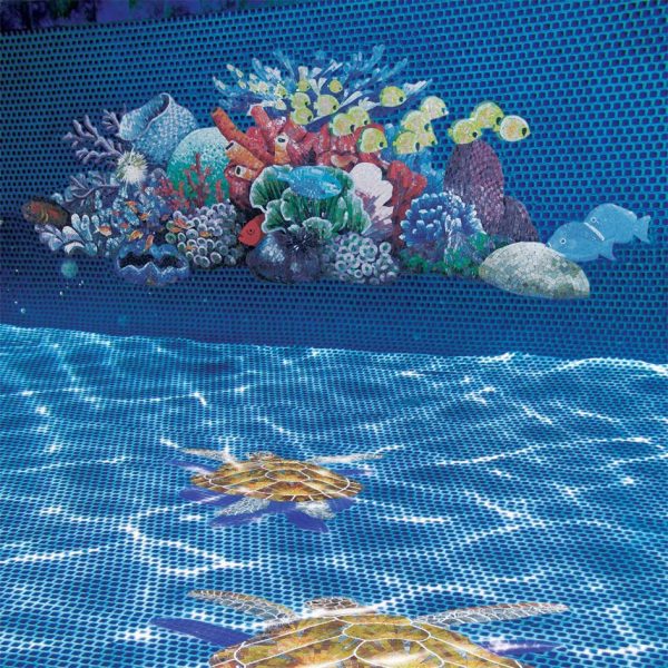 Glass Reef Scene Pool Mosaic