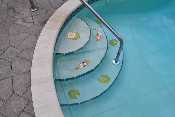 Lily Pad with Flower Pool Mosaic