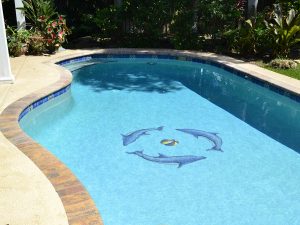Dolphin Group Pool Mosaic