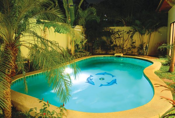 Dolphin Group Pool Mosaic