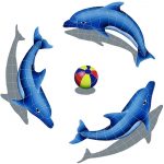Dolphin Group Pool Mosaic