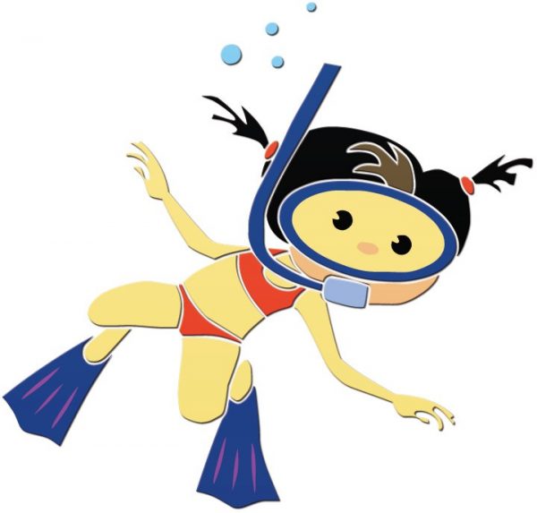 Girl Swimming Pool Mosaic