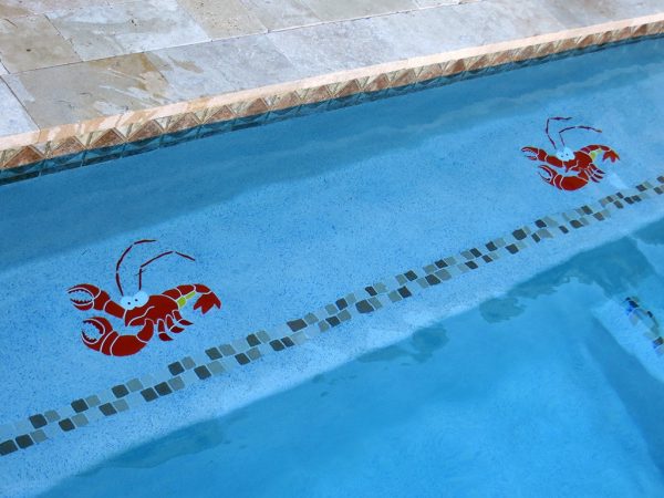 Fun Lobster Pool Mosaic