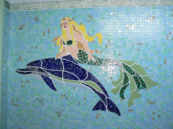 Mermaid & Crystal Dolphin Pool Mosaic