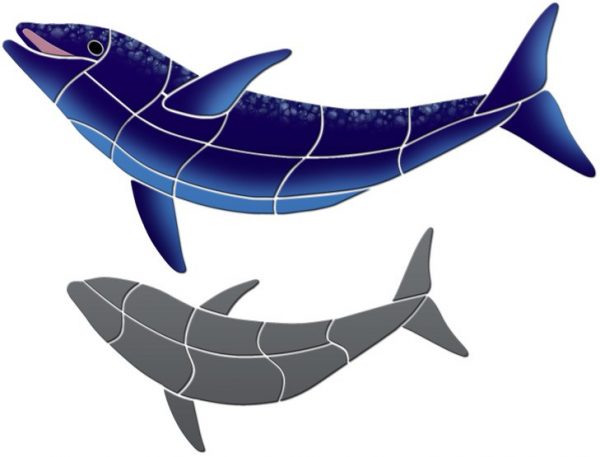 Up Swimming Dolphin Pool Mosaic