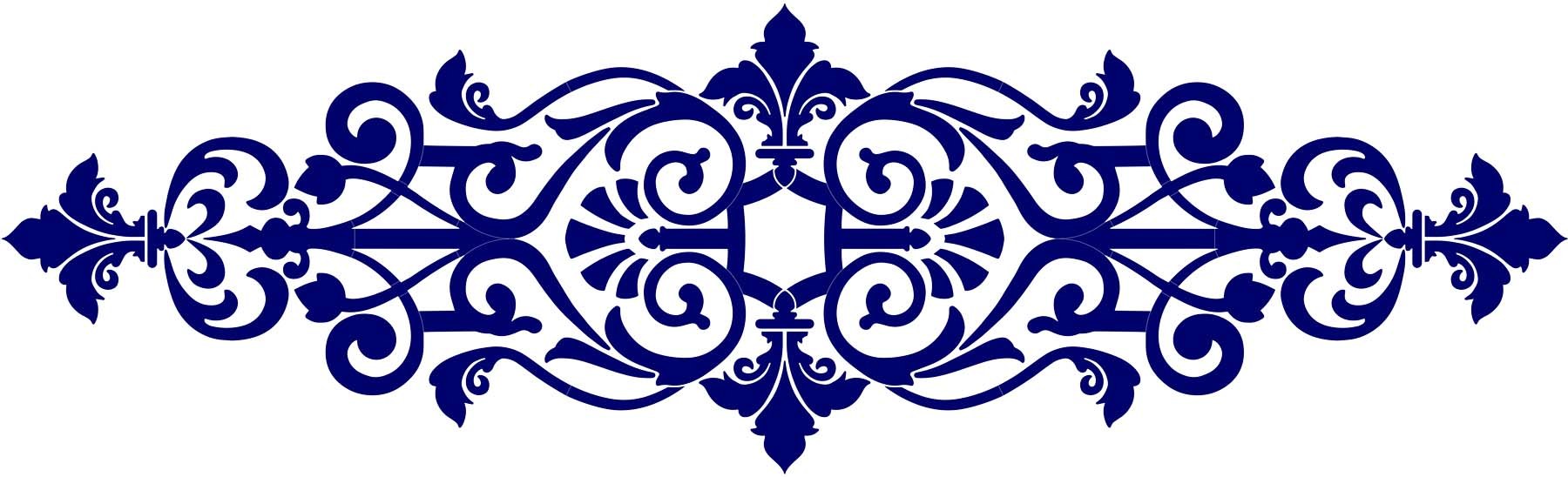 Baroque Center Scroll Blue