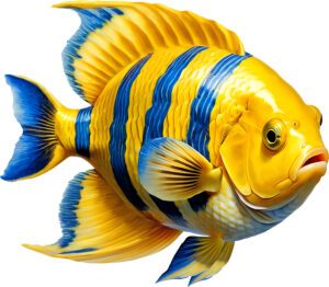 Blue Striped Fish Pool Mosaic