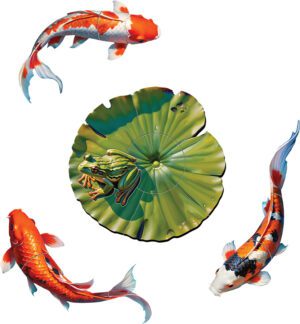 Koi Fish with Frog