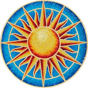 Glass Golden Sun Medallion
