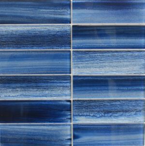Sapphire Blue 2″ x 6″ (Skyline Series) Glass Pool Tile