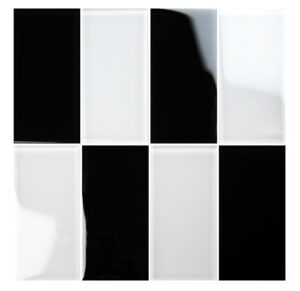 Jet Black 3″ x 6″ (Hampton Series) Glass Pool Tile